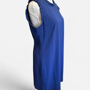 J. Crew - Ruffle Neck Sheath Suit Dress Antique Blue Career NWT